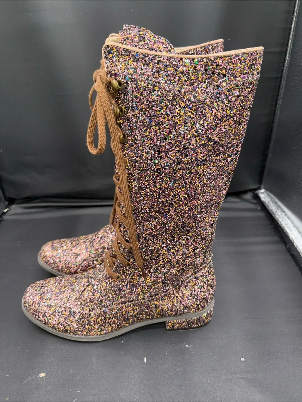Joyfolie Keiko Confetti Glitter Tall Boots 6Y NWOT Sparkle Whimsigoth Fairycore